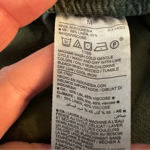 Old Navy Olive Green Linen Rayon Pull On Shorts - Picture 4 of 4